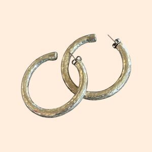 Ippolita 925 Silver Hammered Hoop Earrings